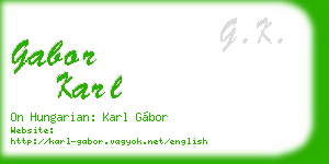 gabor karl business card